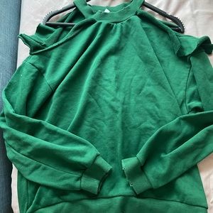 Green Distressed Sweatshirt